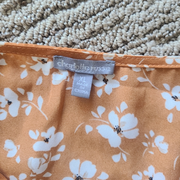 Orange floral spring blouse charlotte russe - Picture 4 of 4